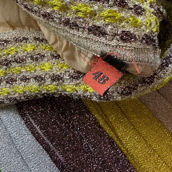 missoni glittery multicolor stripe midi skirt 48 XL a line flowy colorful fun - Picture 5 of 15